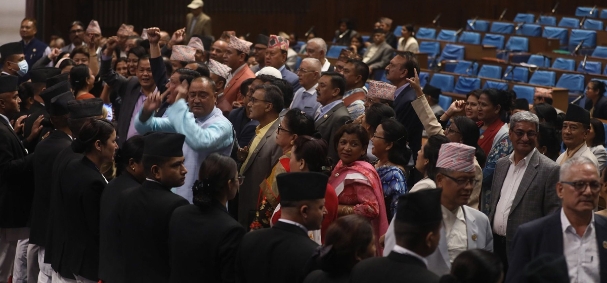 कांग्रेसको नाराबाजीबिच संसद् बाट नीति तथा कार्यक्रम पारित