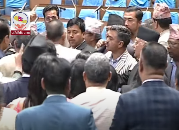 प्रतिनिधि सभामा प्रतिपक्ष र सत्तापक्षबीच धकेलाधकेल