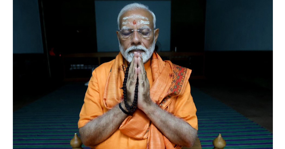 चुनाव अघि सुरु भयो भारतीय प्रधानमन्त्री मोदीको ४५ घन्टे ध्यान