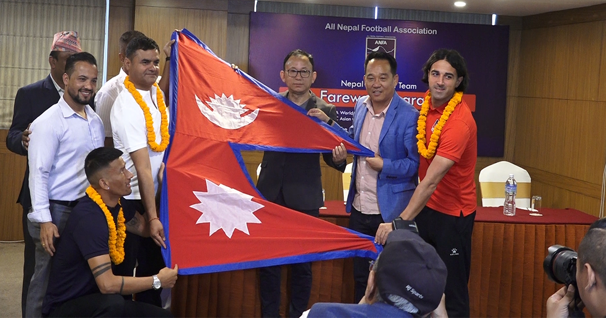 विश्वकप छनोट खेल्ने नेपाली फुटबल टोलीको बिदाइ