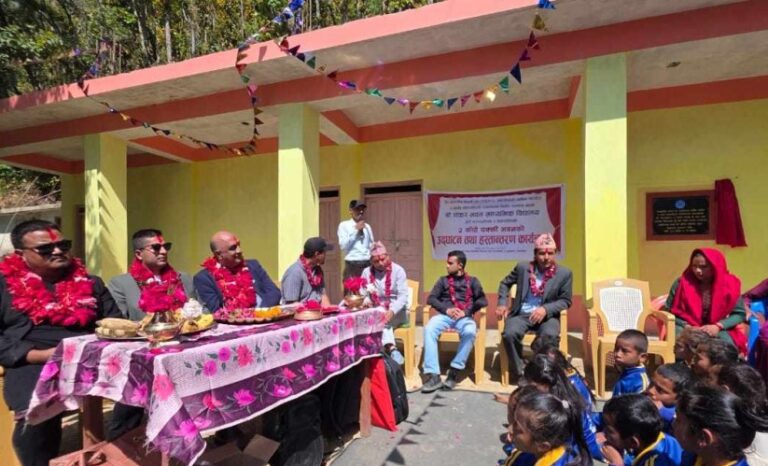 जाजरकोटमा एनआरएनए अस्ट्रेलियाको सहयोगमा विद्यालय भवन निर्माण